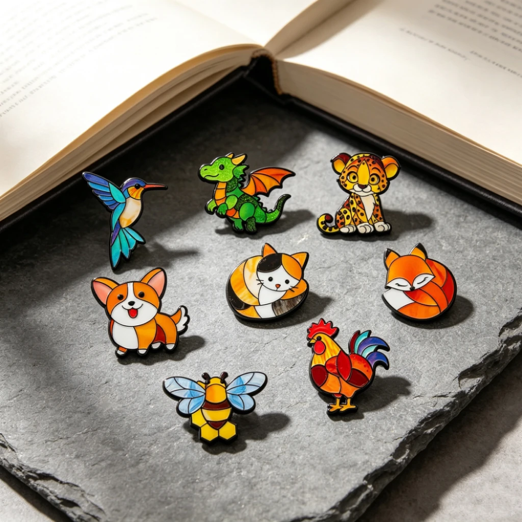 8/16 Pièces Épingles de Revers Rétro Dessin Animé Renard Dragon pour Sacs à Dos, Broches pour Hommes et Femmes, Badges Émaillés, Bijoux Décoratifs