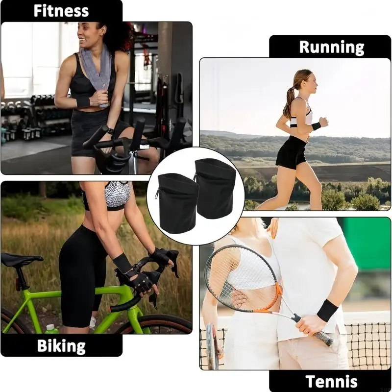Sports Wrist Wallet for Walking Running and Commuting, Zipper Pocket Wrist for Keys Cash and Small Items 24BD