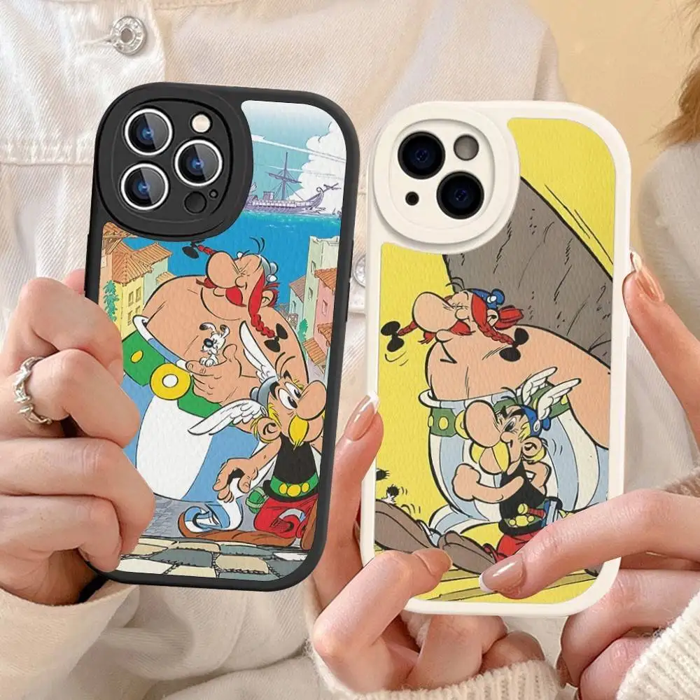 Funda de teléfono Asterix o-obelixs para IPhone 16 15 14 13 12 11 Pro Max Plus Funda de cuero a prueba de golpes