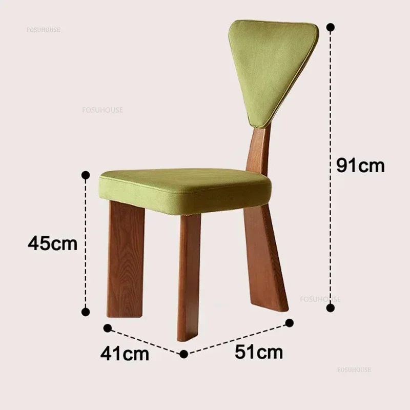 Light Luxury Solid Wood Dining Chairs Home Retro Designer Backrest Dining Chair Modern Simple Restaurant Reception Chair Z