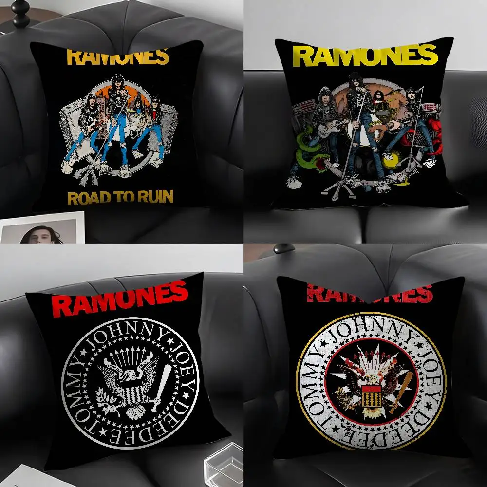 

Popular Rock R-RamonesS Pillow Case Soft Plush Fabric Double Sided Print Decorative Home Living Room Gift Cushion