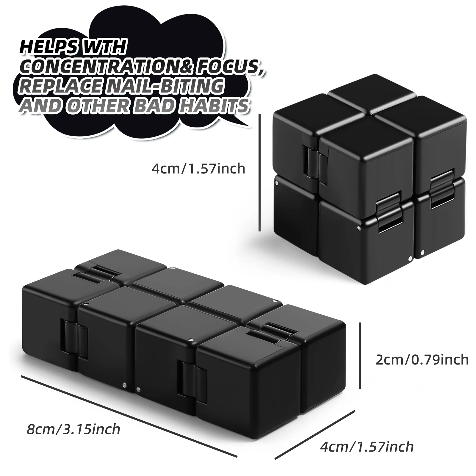 無限キューブ感覚フィジェットおもちゃ、子供と大人のためのフィジェットゲーム、ストレスと不安解消、暇つぶしのためのクールなミニおもちゃ