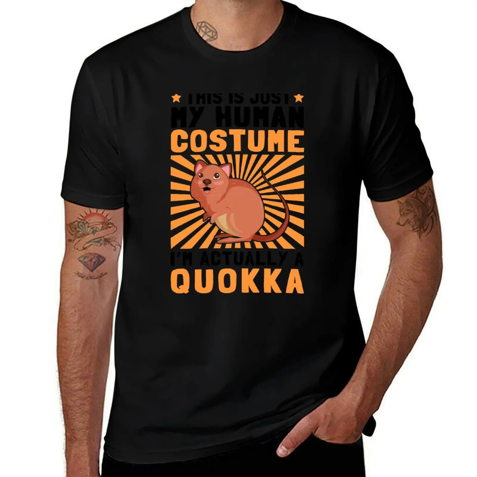 

Quokka costume marsupial kangaroo Australia T-Shirt funny t shirts cotton man t shirt designer
