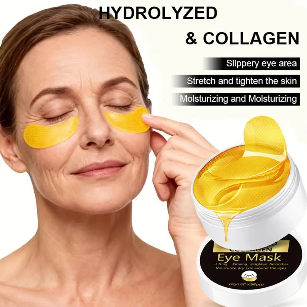 Retinol Collagen Gold Gel Eye Mask Patches, Moisturizing Under Eye Brighten Skin Minimize Puffiness Wrinkles Anti-Aging Eye Care