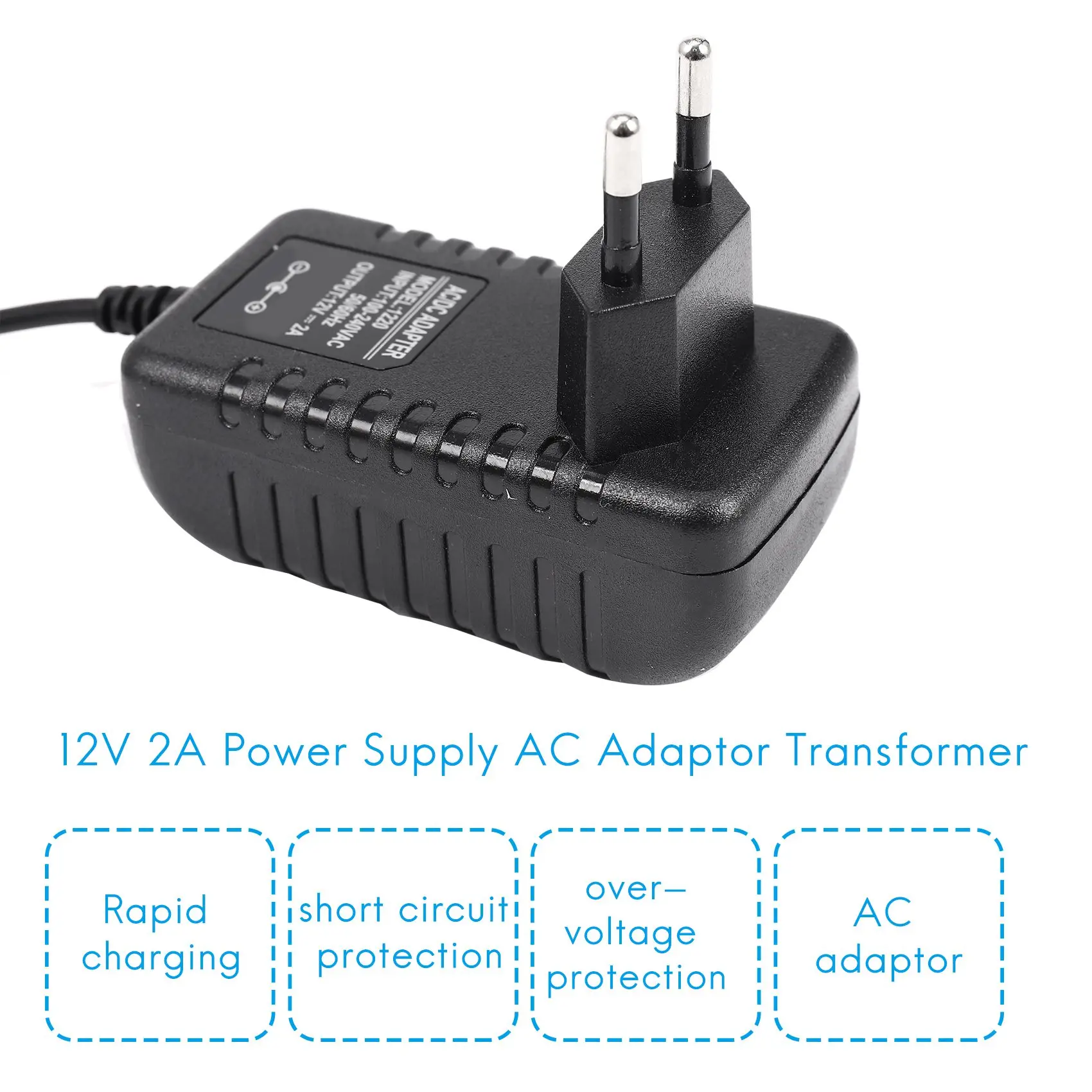Ac/Dc 12V 2A 24W Transformer adaptor catu daya untuk 5050 3528 lampu Strip Led colokan UE