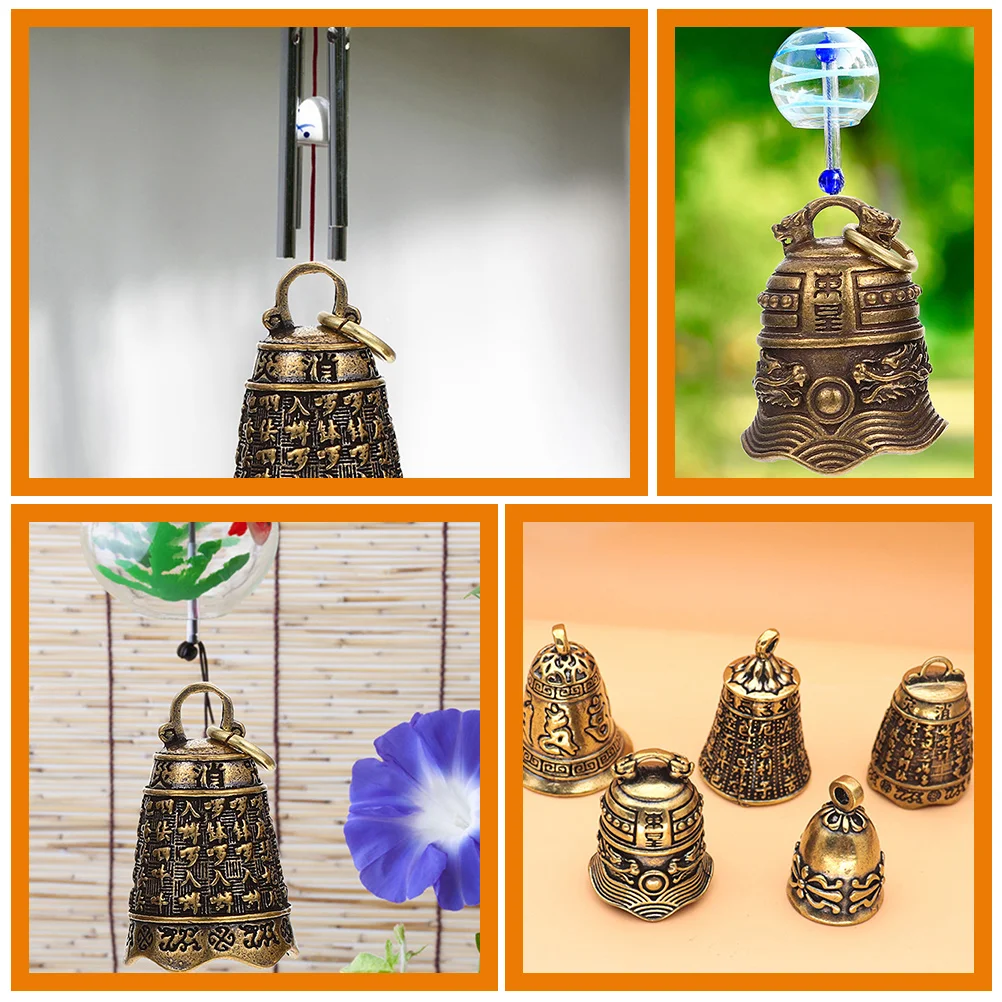 

Bell Pendant Mini Brass Asian Craft Bulk Bells for Wedding Chinese Crafting Multicolor Tibetin Vintage Small Retro Decor