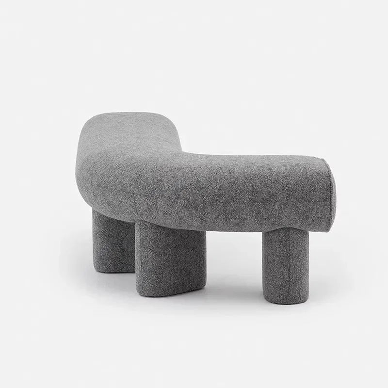 Fabric bench swirling, soft bag pad light luxury high-end, bed and breakfast hotel cotton and linen shoe changing stool