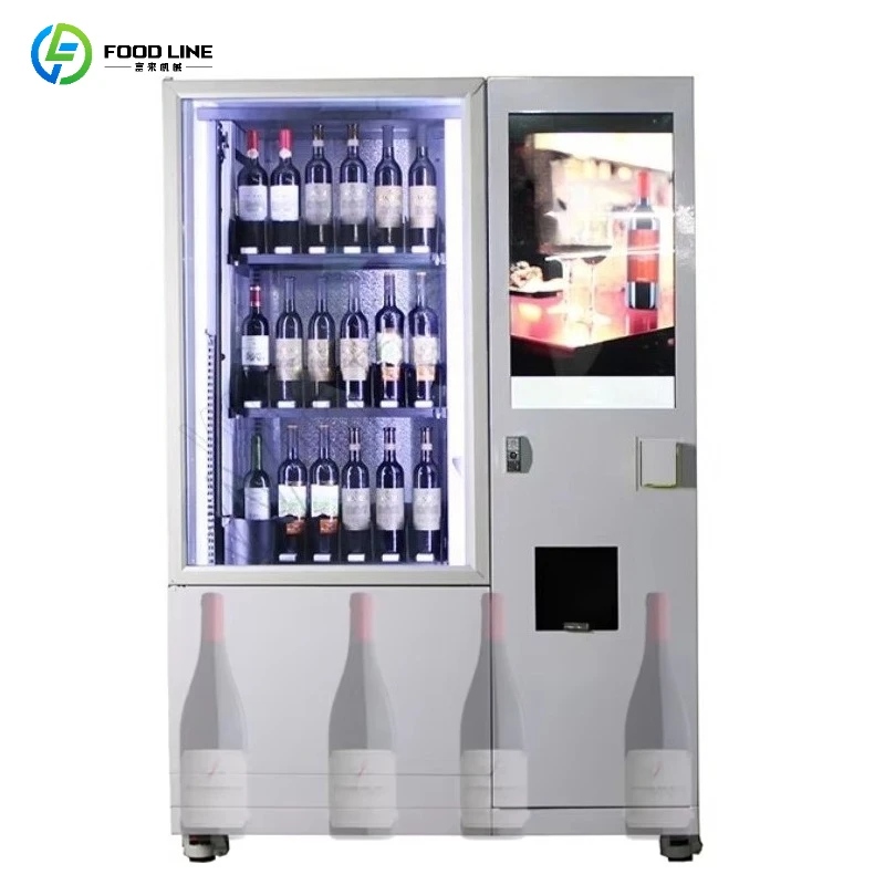 Smart Age Verification Lift System Refrigerator Vending Machine Beer Red Wine Vending Machine With Elevator  Customized