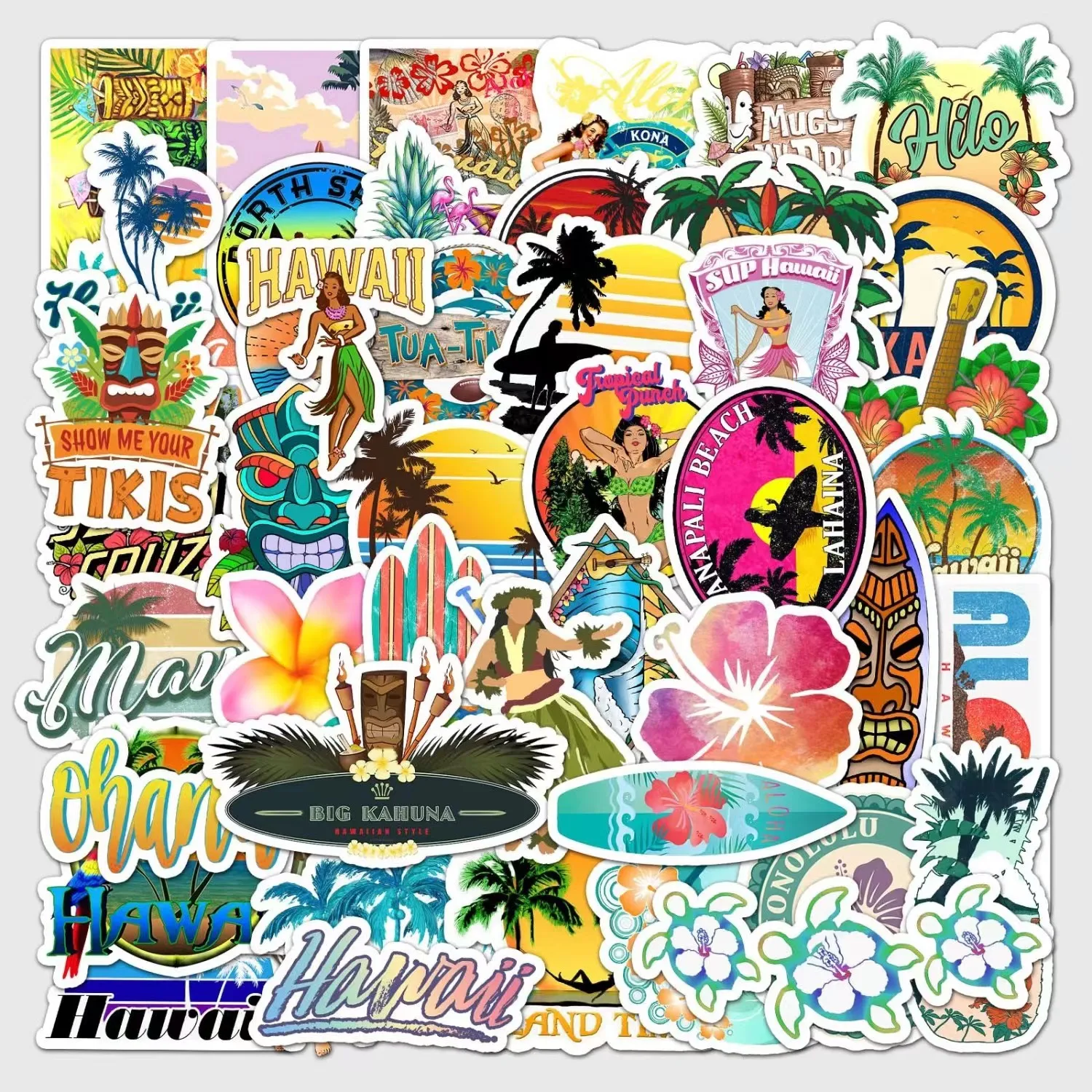 Hawaii Strand Landschaft Graffiti Aufkleber DIY Notebook Handy Fall Skateboard Dekoration Aufkleber Kinder Spielzeug Decals Aufkleber
