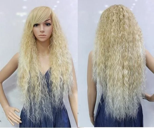 

Long Curly Wave Light Blonde Ladies Wig