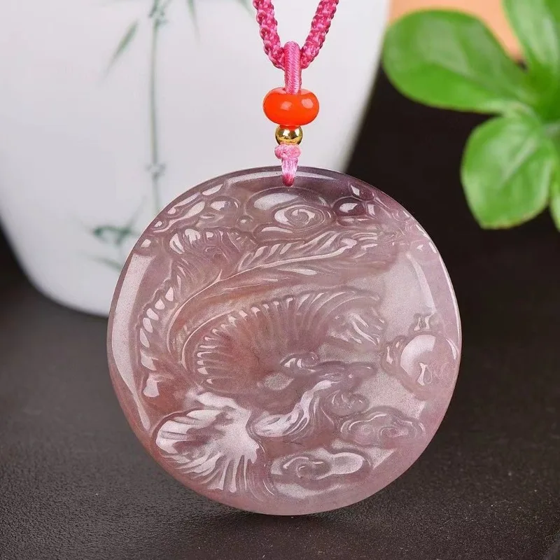 Tianshan Jade Dragon and Phoenix Nine-day Pendant for Men and Women