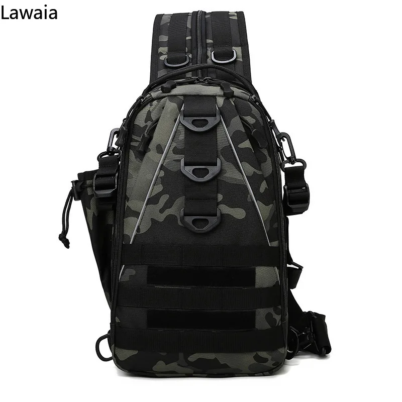 Men\'s Crossbody Bag Tactical Chest Bag Multifunctional Single Shoulder Backpack Outdoor Backpack Crossbody Fishing Gear Bag