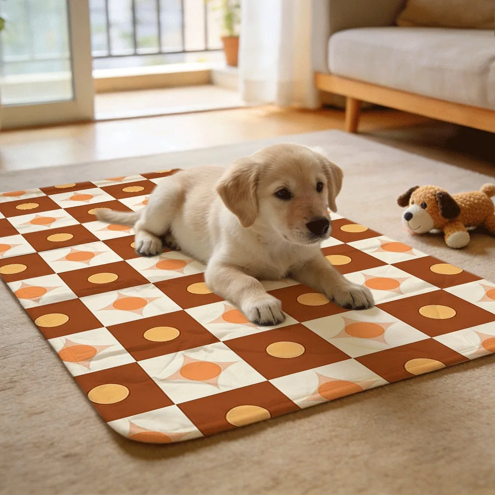 Warm Dotted Check Tile Washable Reusable Small Animal Pads Absorbent Liner for Ferrets Rabbits Hamsters