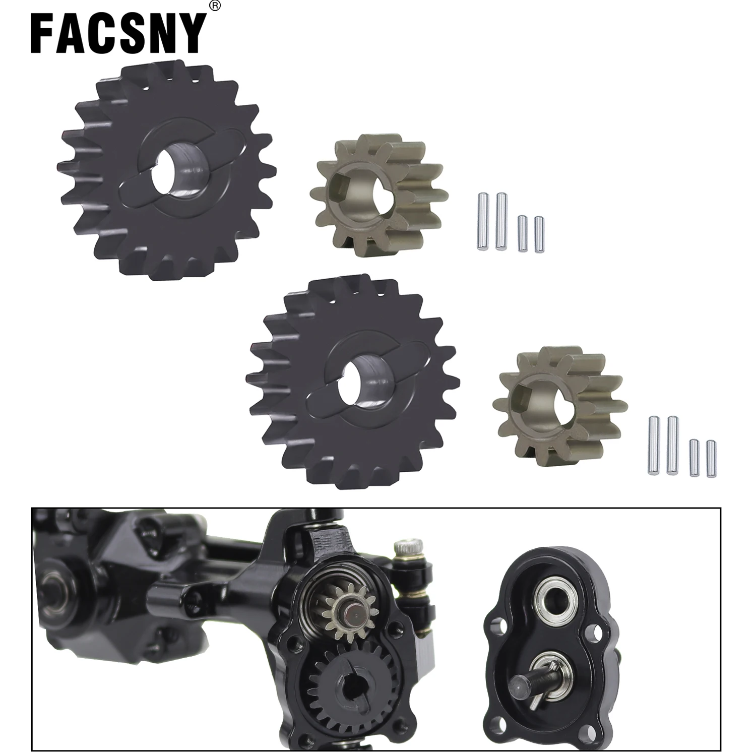 Steel Gears 12T/20T Front Rear Portal Axle Gear Set For 1/24 FMS FCX24 POWER WAGON FCX18 Powder Drunk RC Crawler Upgrade Parts