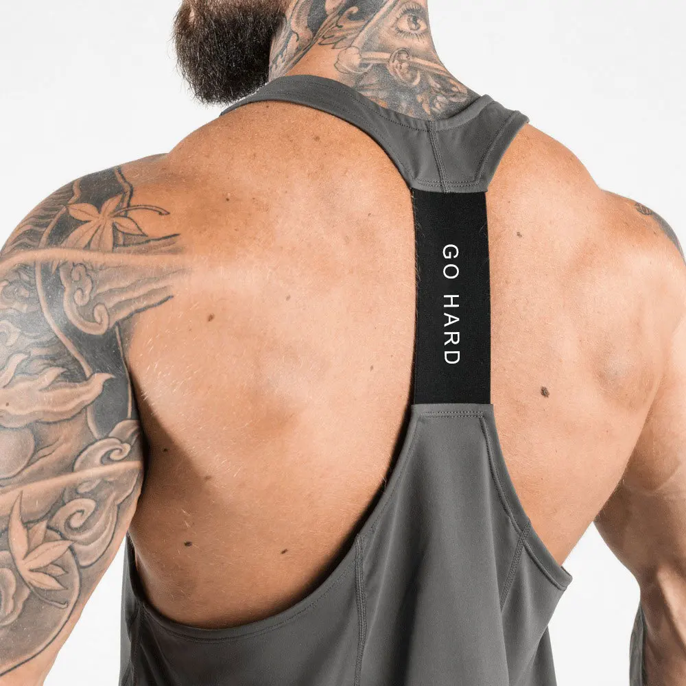 Summer Y Back Gym Stringer Tank Top Men Cotton Clothing Bodybuilding Sleeveless Shirt Running Vest Muscle Singlets Workout Tank