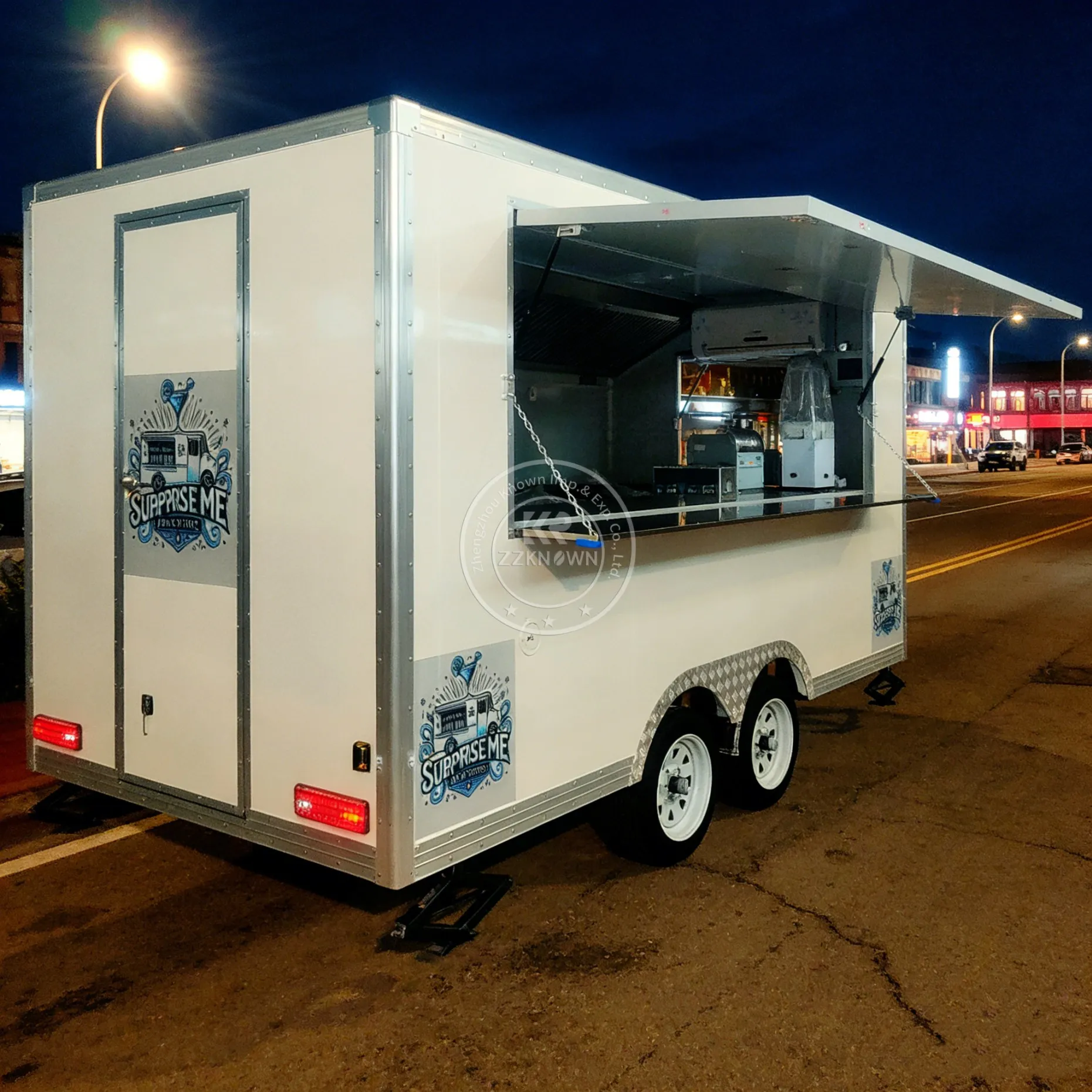 

Mobile Kitchen Food Truck Snack Ice Cream Truck Crepe Bakery Donut Dessert Trailer Remolque Fully Equipped Food Trailer