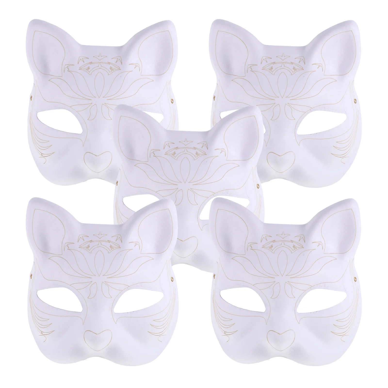 

5Pcs DIY Blank White Paper Masks Unpainted Masquerade Masks for Halloween Cosplay Party Accessories White Masquerade Mask