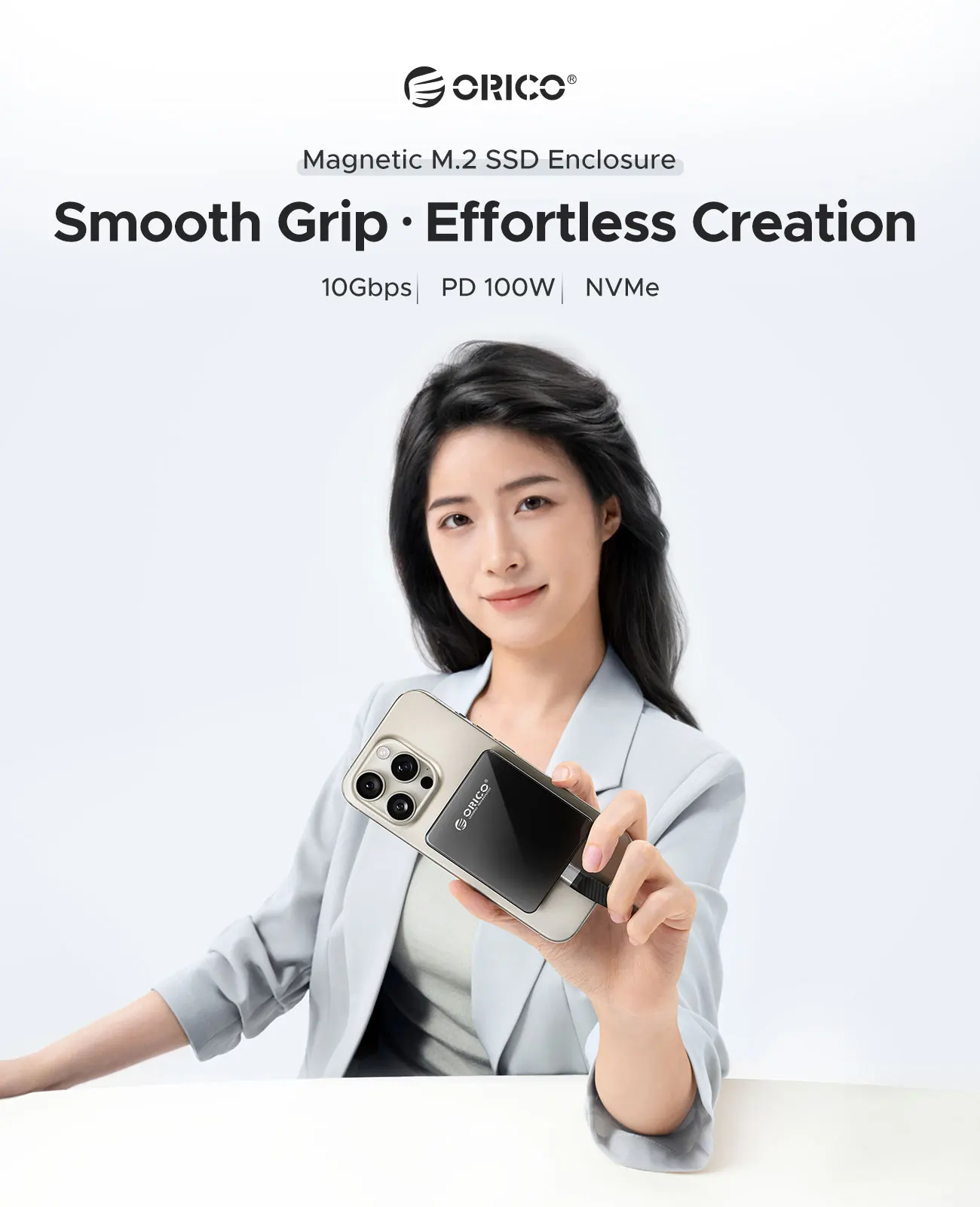 ORICO الخارجية Ssd 2230 2242 الضميمة Nvme SSD قارئ بطاقات SSD خارجي مع PD 100W 10Gbps آيفون 16 17 #2