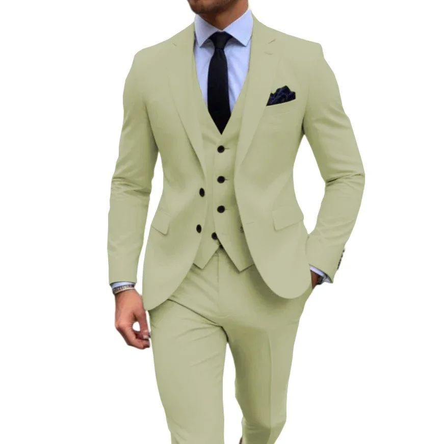Custom Logo Men's Three Piece Tuxedo Suit Set