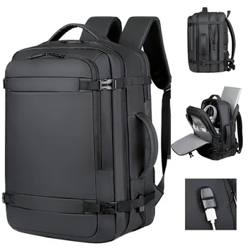 40L Expandable USB Travel Backpack, Flight Approved Carry on Bags for Airplanes,Water Resistant Durable 17-inch backpack men