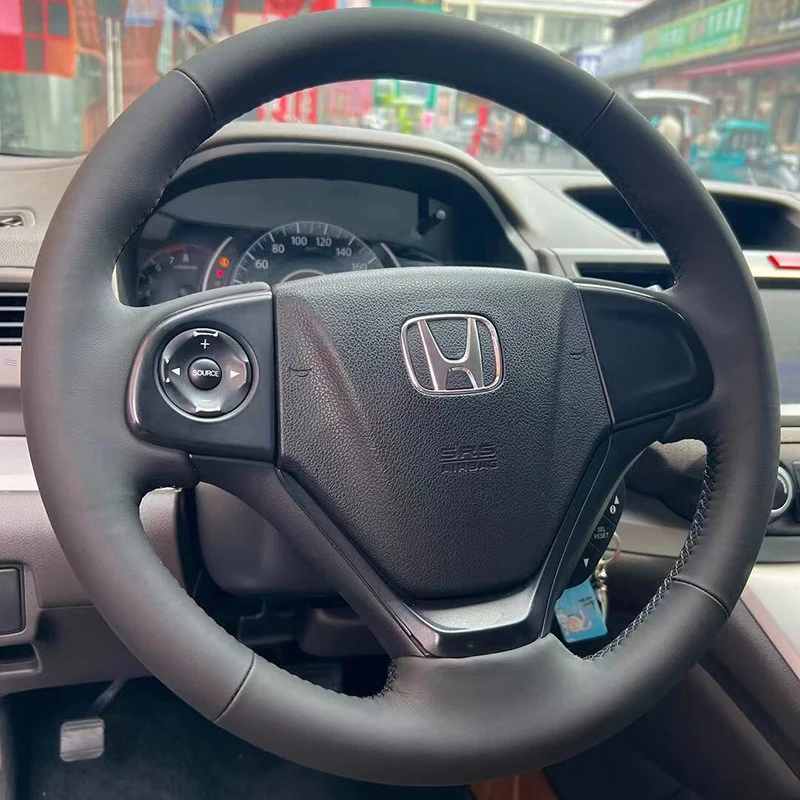 

Оплетка для руля из кожи ручной работы для Honda CRV CR-V 2012-2016, City 2014-2017, HRV 2016-2019, Vezel 2014