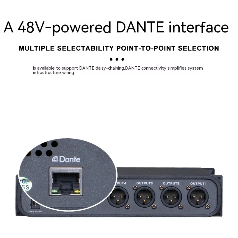 ECC DIO4 Beauty Flute 48 Fantasy Power Dante Audio Interface 4-Way Input 4-Way Output Network Audio Interface