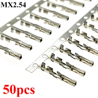 50pcs/Lot MX2.54 Terminal for DuPont with Lock Rubber Shell Buckle Plug 2.54mm Pitch Female Terminals