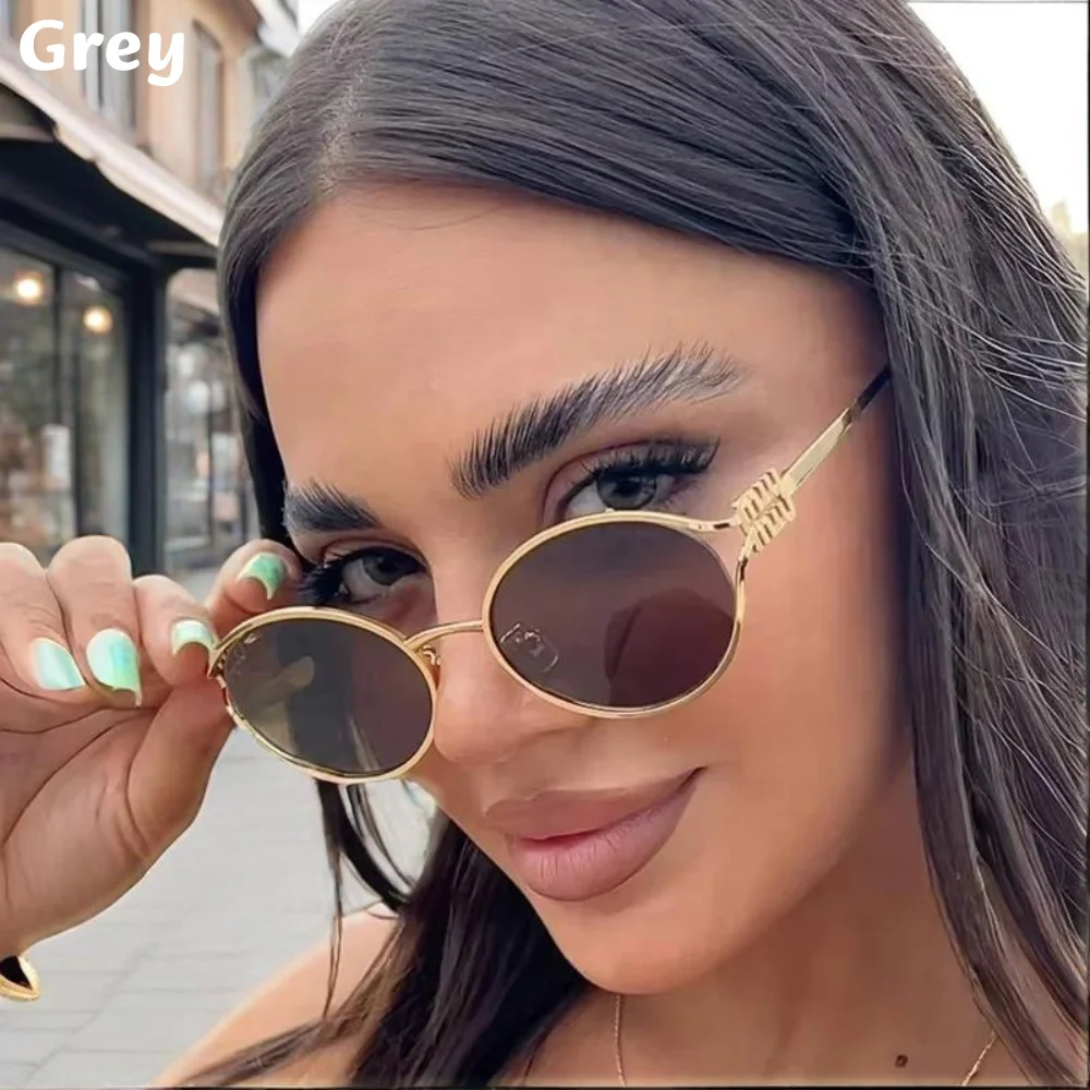 

2025 Brand UV400 Lightweight Oval Gradient Sunglasses with Luxury Metal Frame Universal Fit for Face Shape Beach/streetwear Gift