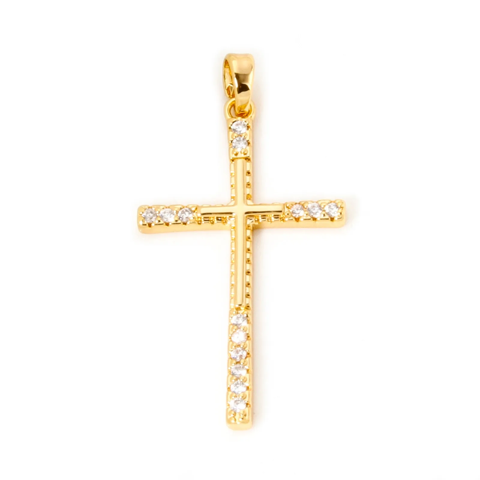 2 stücke Religiöse Messing Charms Mehrfarbige Kreuz Klare Zirkonia Anhänger DIY Halskette Ohrringe Für Frauen Männer Schmuck Erkenntnisse – Detail 4