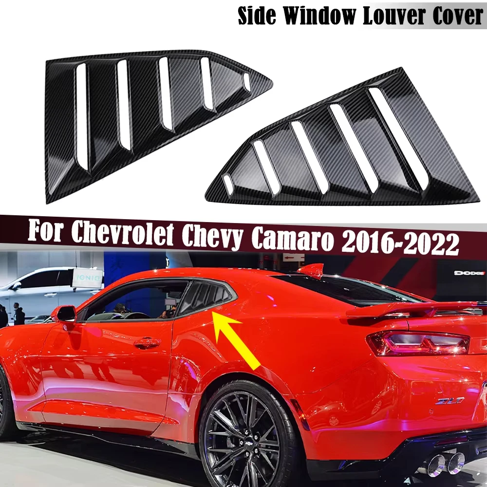 

Hot Selling Rear Quarter Window Louvers Gloss Black Car Side Window Shutter Louver Cover For Chevrolet Camaro 2016-2022