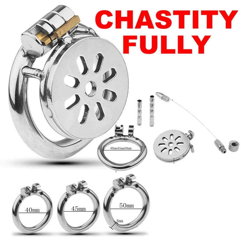 Male Slave Super Mini Stainless Steel Chastity Device Penis Cage Cock Ring With Lock Sex Toys For Men BDSM Sissy