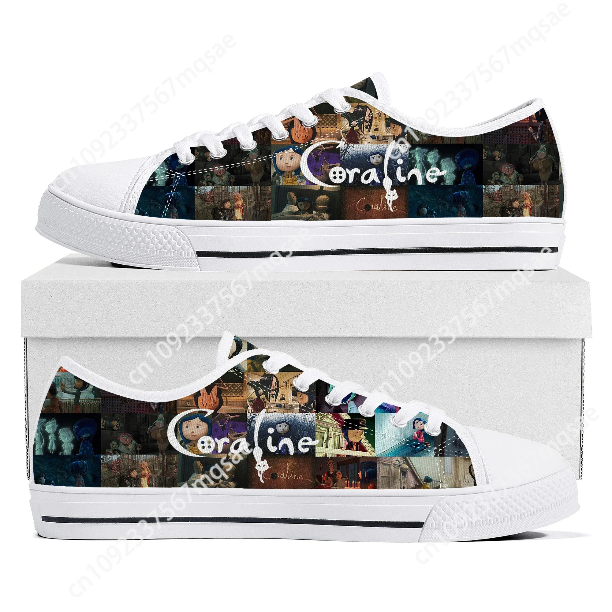 

Coraline The Secret Door Low Top Sneakers Womens Mens Teenager High Quality Fashion Canvas Sneaker Couple Custom Built Shoes