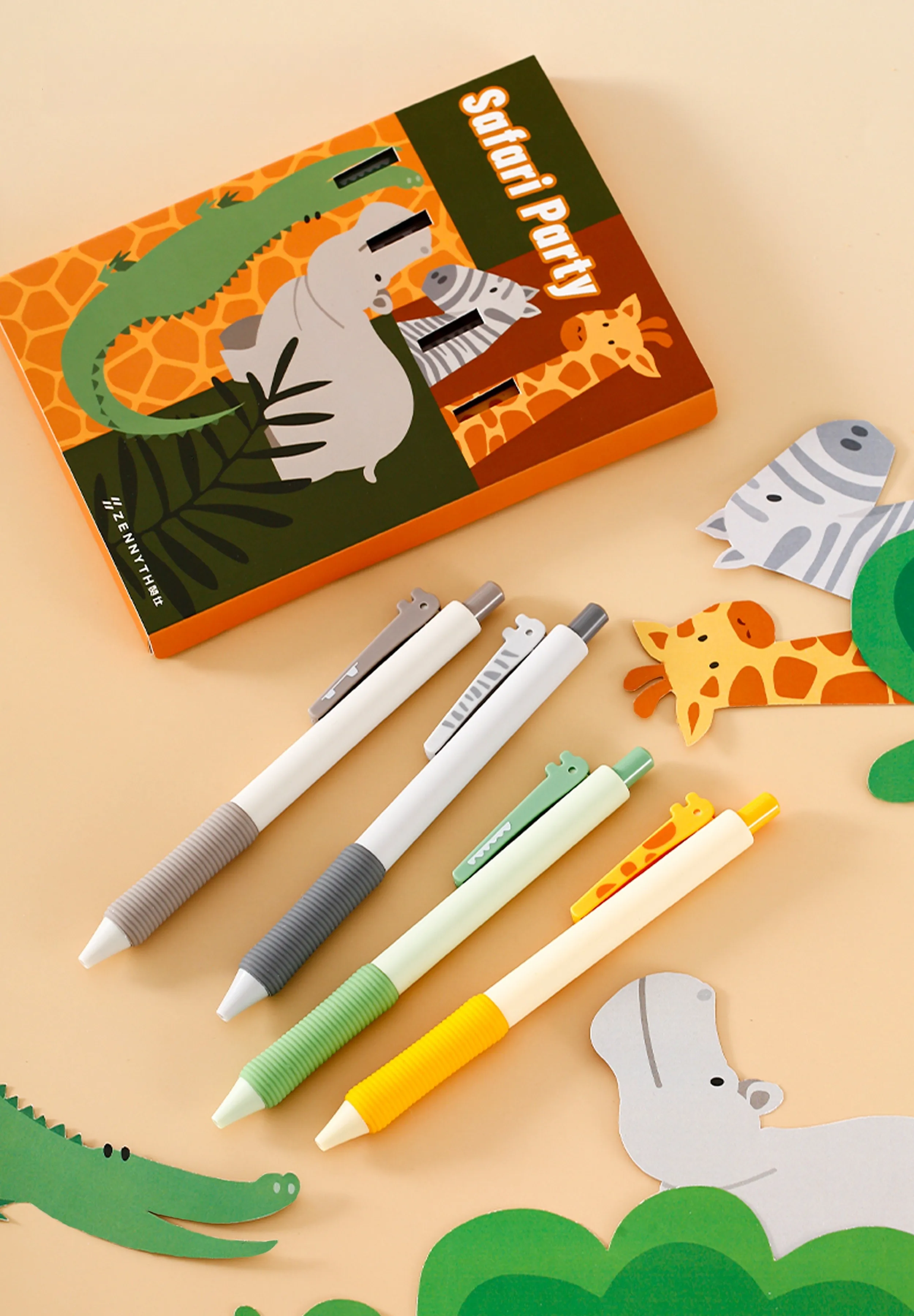 

ZENNYTH 4-piece animal party series neutral pen set - comfortable grip, quick drying, suitable for office and writing, holiday g