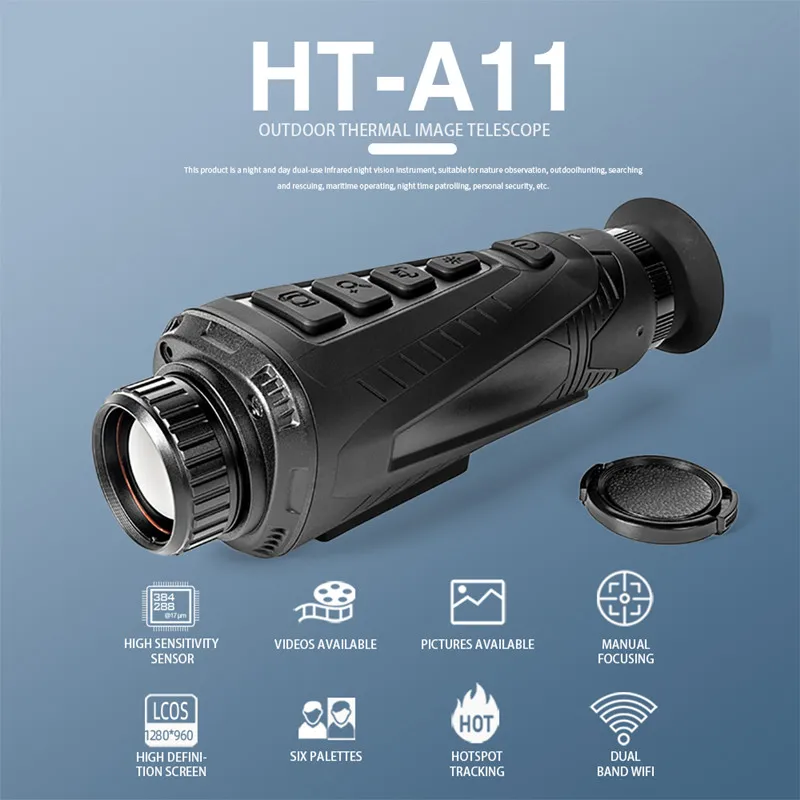 

HTI HT-A11 Thermal Imager For Hunting 384*288 IR Resolution Monocular Infrared Night Vision Sight Camera Outdoor Observation