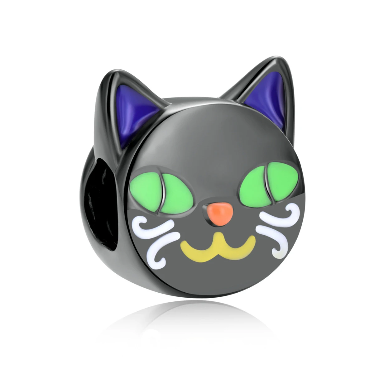 

PANQDIY's new 925 sterling silver cute cat pendant with luminous enamel punk style is suitable for the original bracelet