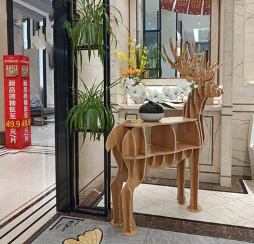 Animal modeling kindergarten bookshelf living room side model room soft decoration design