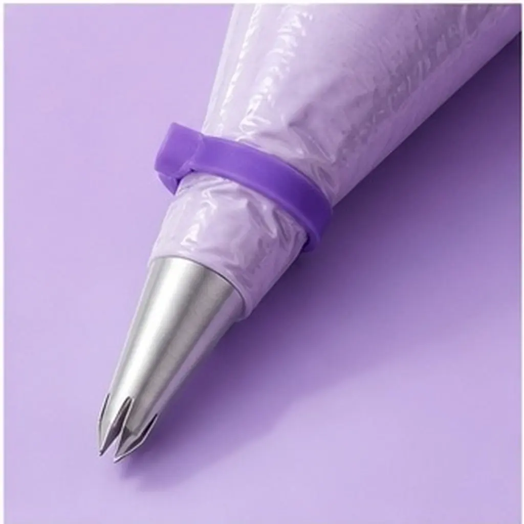 12Pcs Purple Rubber Cake Bag Sealing Ring Icing Piping Accessory 3.2x2.5x0.4cm Reusable Bag Tie Holds Tight Prevents Leaks