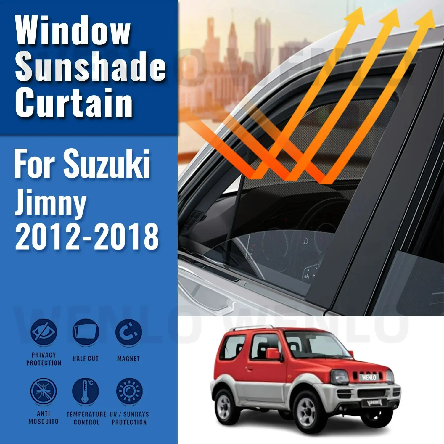 For Suzuki Jimny 2012-2018 Magnetic Sun Shade Car Sun Visor Front Windshield Curtains Summer Window Sunshade Auto Accesorries