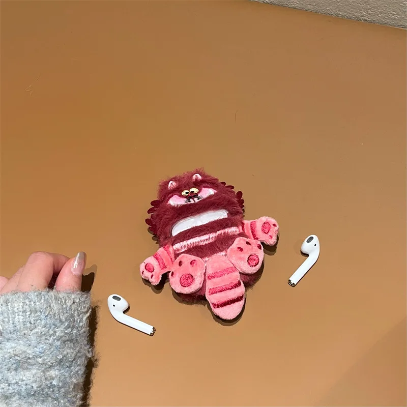 ل AirPods Pro 2nd حافظة لطيف أفخم شيشاير القط غطاء من البولي يوريثان ل AirPods 4 3 2 فتاة المفاتيح سماعة صندوق شحن قلادة هدية