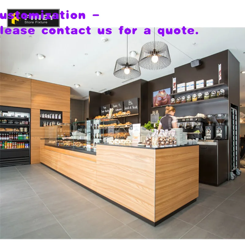 custom.Customized Good Quality Modern Coffee Bread Shop Interior Display Cabinet Decoration Bakery Shop Interior Design
