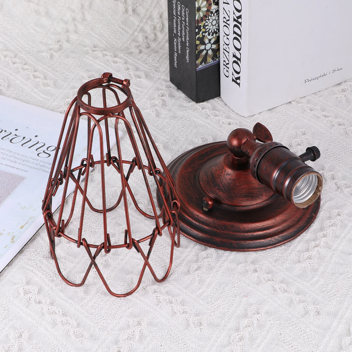 

1pc Industrial Iron Durable Sleeping Lamp Bedside Night Light For Bedroom Wall Light Kids Room Decorative Lighting Red