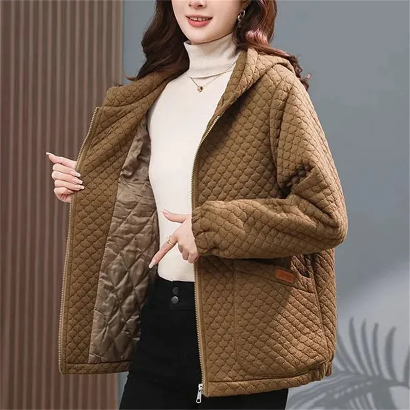 Autumn Winter Parkas Women Cotton Padded Jacket New Fashion Hoodie Coat Loose Warm Cotton Clothes Female Outwear Overcoat