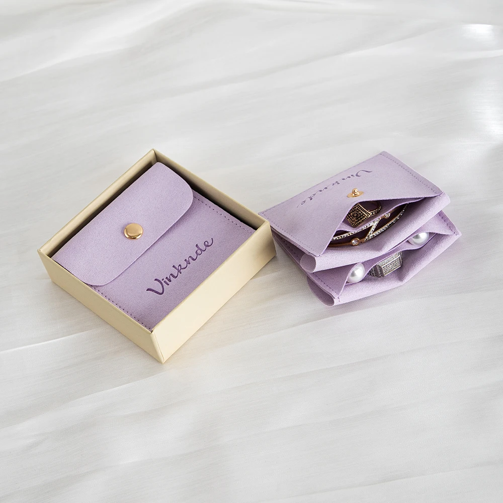 

Пользовательский логотип, конверт из микрофибры лаванды, сумка на пуговицах для колец, ожерелья, сережек, свадебной вечеринки, подарок, упаковка ювелирных изделий, сумки оптом