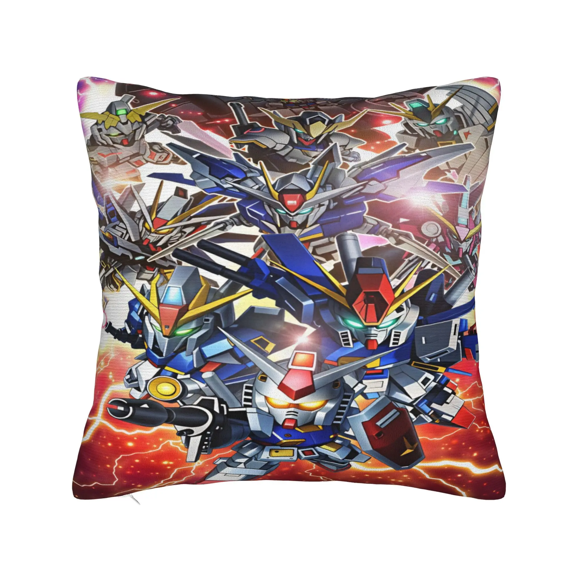 Mobile Suit Gundam Pillow Case  Retro Trendy Pillow Cover Custom Pillowcases For Office Car Home Decor
