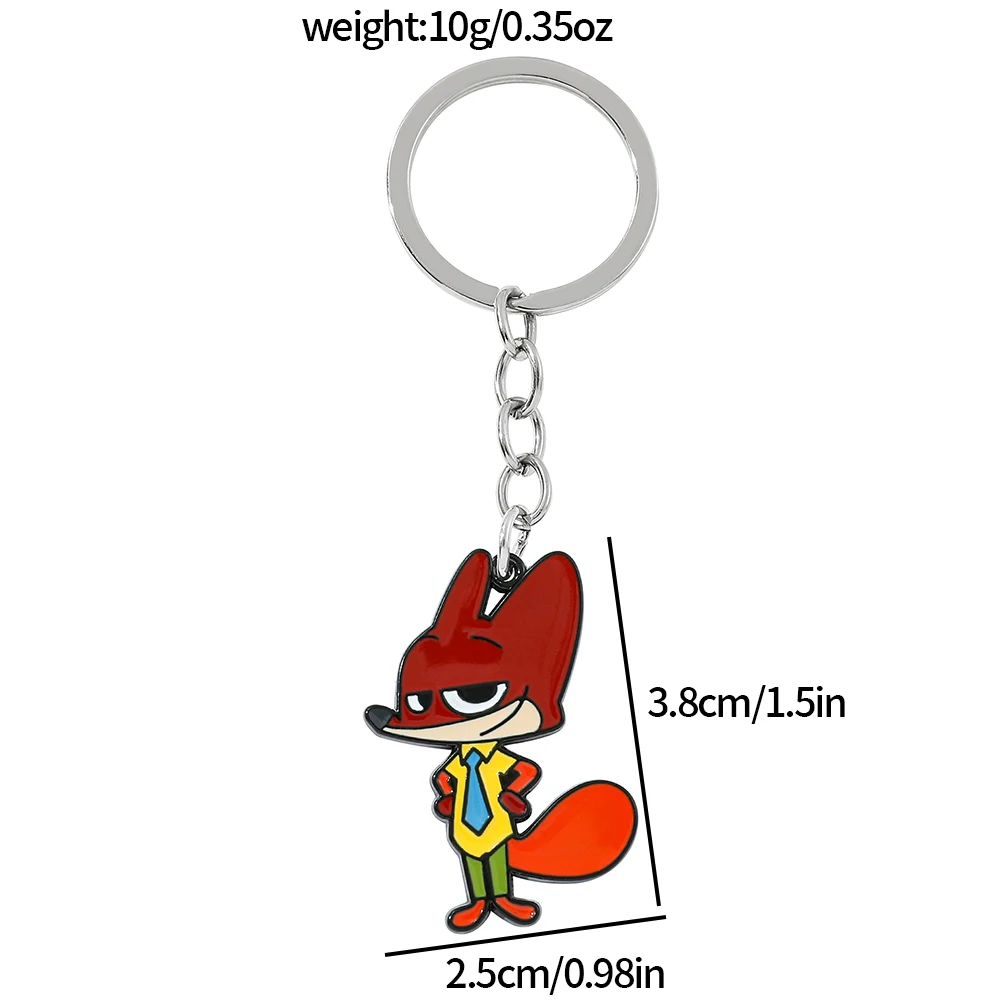 Disney zootopia figura dos desenhos animados kur e nick chaveiro disney pingente chaveiro mochila jóias acessórios para o dia dos namorados