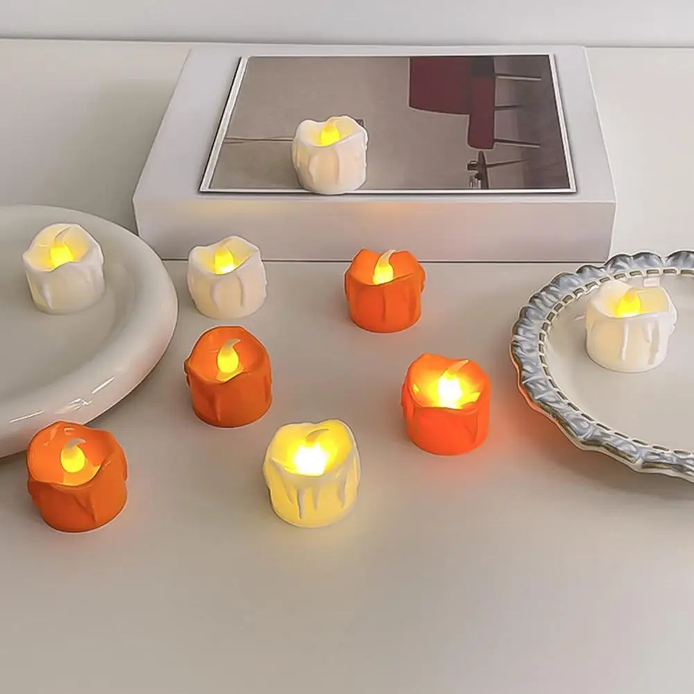 2 Pcs Electronic Flameless TeaLight LED Votive Candle Swinging Dancing Moving Lamp Home Wedding Party Table Decor-Warm Whit