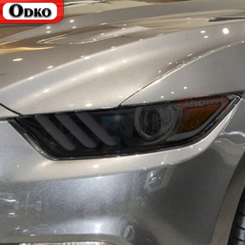 

Защитная пленка для фар автомобиля для Ford Mustang 15-On 2022 17 Shelby GT500, пленка для автомобильных фар, прозрачная черная наклейка из ТПУ