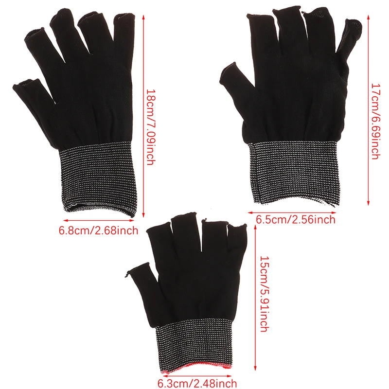 قفازات أظافر واقية من الأشعة فوق البنفسجية ، قفاز مقاوم للإشعاع ، أدوات تزيين الأظافر ، مصباح LED ، نصف الأصابع