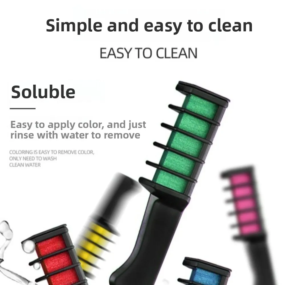 Colorful Hair Chalk Combs Wash Out Easy Application Chalk Hair Color Skin Safe Materials One-time Use Temporary Hair Color