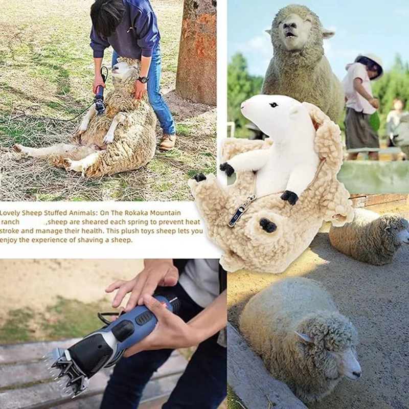 Peluche, pecore rasate, peluche di agnello divertente, peluche carino, compagno di animali che dorme, migliori regali di compleanno per ragazze ragazzi adolescenti durevoli